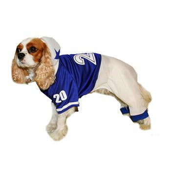 Collegiate Football Player Dog Costume - Blue