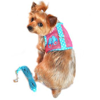 Cool Mesh Dog Harness Under the Sea Collection - Pink and Blue Flip Flops