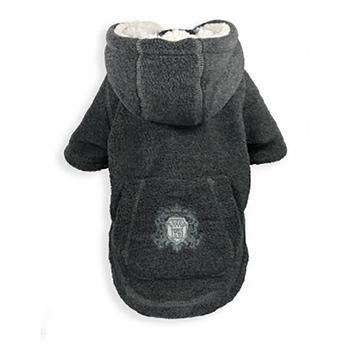 Crest Fleece Dog Hoodie by Hip Doggie - Gray