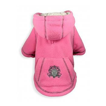 Crest Fleece Dog Hoodie by Hip Doggie - Pink