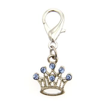 Crown D-Ring Pet Collar Charm by FouFou Dog - Blue