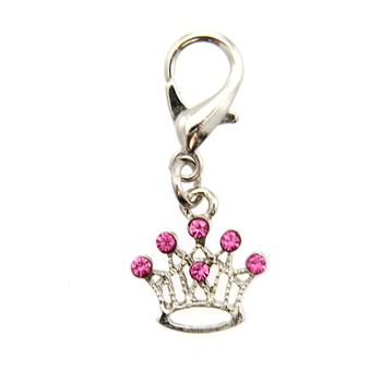 Crown D-Ring Pet Collar Charm by FouFou Dog - Pink