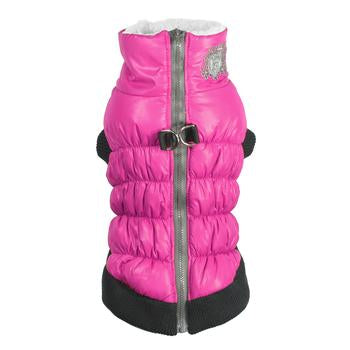 Crown Scrunchy Puffer Dog Vest by Hip Doggie - Pink