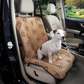 Cruising Companion Pawprint Single Car Seat Cover - Camel