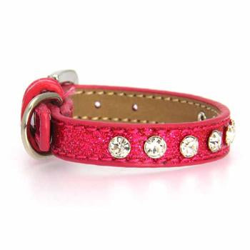 Clear Crystal Puppy Ice Cream Dog Collar - Pink