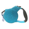 Crystal Retractable Dog Leash - Blue