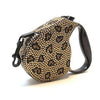 Crystal Retractable Dog Leash - Leopard