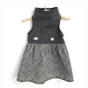 Daisy and Lucy Gray Top with Black and White Ink Print Skirt Dog Dress