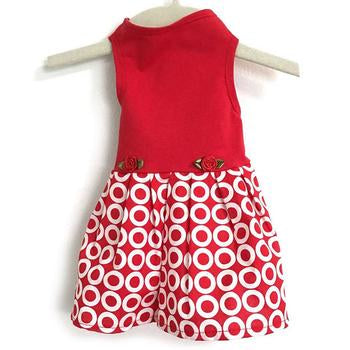 Daisy and Lucy Target Skirt Dog Dress - Red