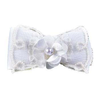 Debbie Dog Bow By Pinkaholic - White