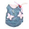 Denim Butterflies Harness Vest w/ Leash by Cha-Cha Couture