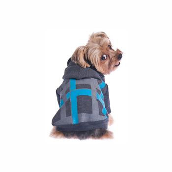 Dexter Dog Hoodie - Gray & Blue