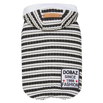 Dobaz Striped Knit Dog Hoodie - Navy & White