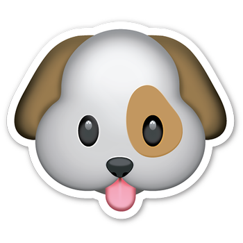 Dog Emoji Car Window Decal