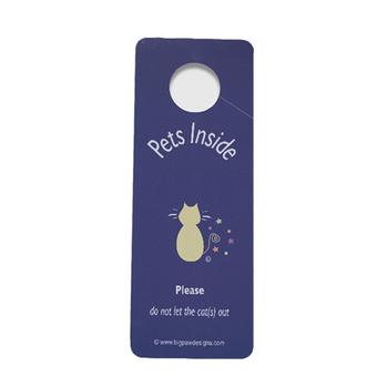 Don't Let My Cat Out Door Hanger Sign - Purple