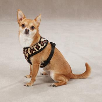 East Side Collection Plush Animal Print Harness - Leopard