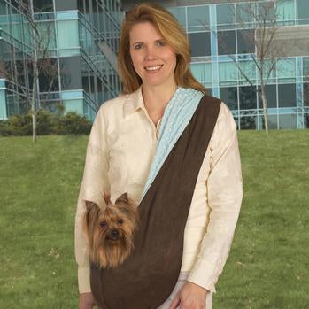East Side Collection Reversible Sling Pet Carrier - Brown / Blue