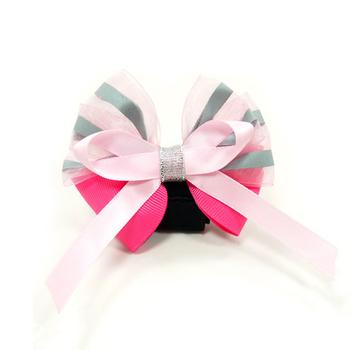 EasyBOW Cutie Dog Collar Attachment by Dogo - Hot Pink with Stripes