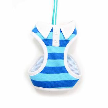 EasyGo Polo Stripe Dog Harness by Dogo - Blue