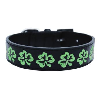 Embroidered Shamrock Dog Collar by Mirage