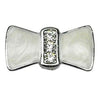 Enamel Bow Slider Dog Collar Charm - White