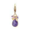 Faceted Stone Dog Collar Charm - Purple Quartz