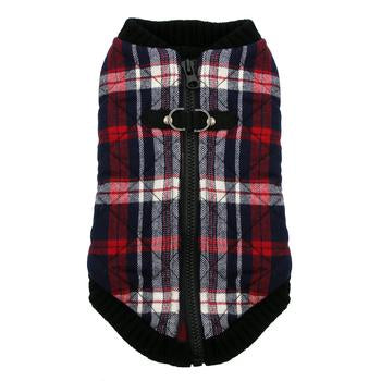 Fashion Bomber Check Dog Vest by Gooby - White