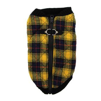 Fashion Bomber Check Dog Vest by Gooby - Yellow