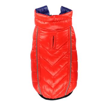 Featherlite Reversible-Reflective Puffer Dog Vest by Hip Doggie - Blue/Orange