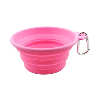 FFD Pet Silicone Collapsible Dog Travel Bowl - Pink