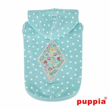 Flora Hooded Dog Shirt by Puppia - Aqua