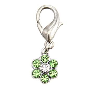 Flower D-Ring Pet Collar Charm by FouFou Dog - Green