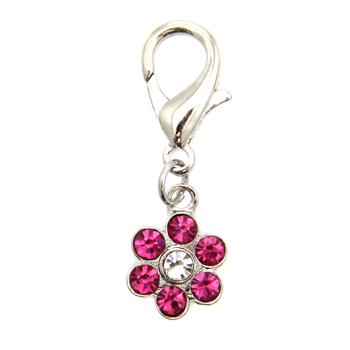 Flower D-Ring Pet Collar Charm by FouFou Dog - Pink