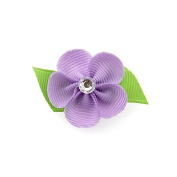 Flower Dog Bow with Alligator Clip - Light Orchid