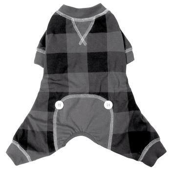 FouFou Buffalo Plaid Dog Pajamas - Gray