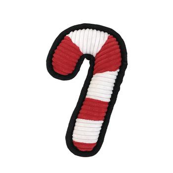 FouFou Dog Holiday Cutout Tough Dog Toy - Candy Cane