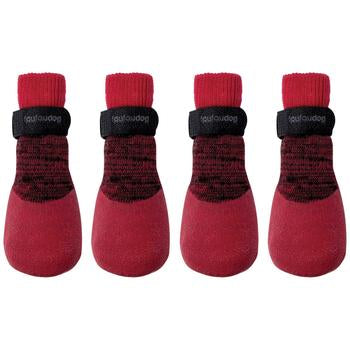 FouFou Rubber Dipped Dog Socks - Red