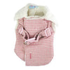 Furry Houndstooth Dog Harness Coat by Dogo - Pink