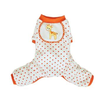 Giraffe Dog Pajamas - Orange