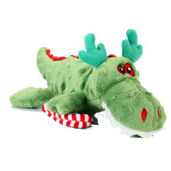 GoDog Holiday Gators Dog Toy - Green