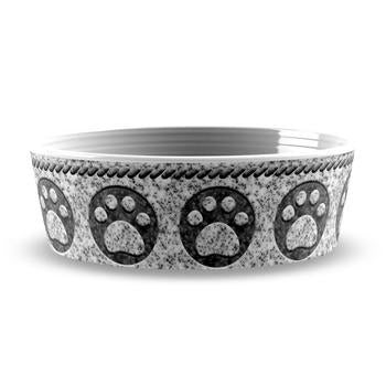 Granite Paw Print Pet Bowl by TarHong