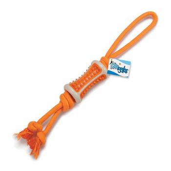 Grriggles Ruff Rope Chew Tug Dog Toy - Orange