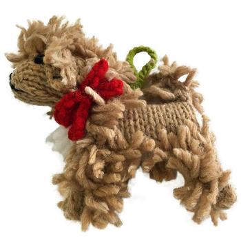 Handmade Knit Tree Dog Ornament - Doodle