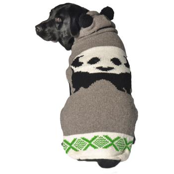 Handmade Panda Hooded Wool Dog Sweater