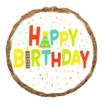 Happy Birthday Dog Treat Cookie - White