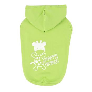 Happy World Hooded Dog Shirt by Puppia - Lime