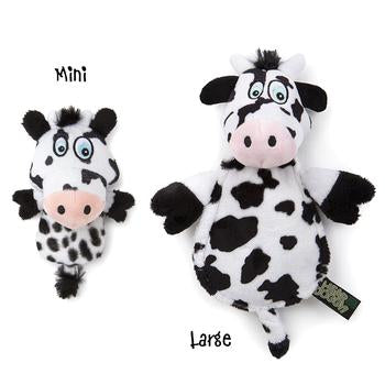 HEAR DOGGY! Flatties with Ultrasonic Squeaker Dog Toy - Cow