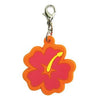 Hibiscus Soft Rubber Dog Collar Charm - Pink/Orange