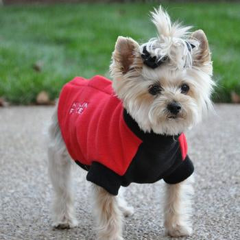 Highline Fleece Dog Coat by Doggie Design - Red and Black