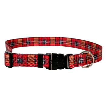 Highland Plaid Dog Collar by Yellow Dog - Red